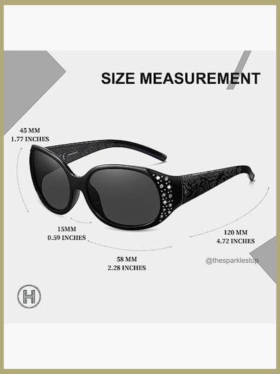 Polarized Sunglasses with Rhinestone Wrap Around Frame UV400 Protection main image 4